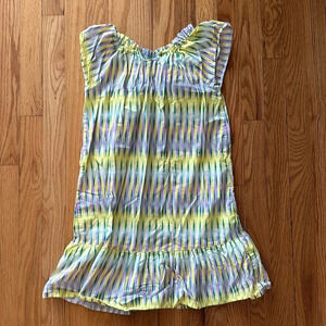 Tea Collection 10 dress cap sleeves yellow blue purple great condition cotton